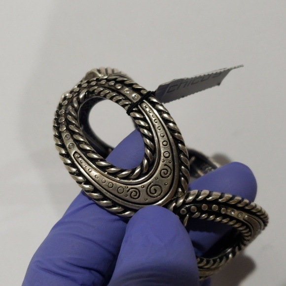 Chico’s Silver Ornate Metalwork Stretch Bracelet – Women’s Fashion Jewelry - Picture 7 of 10